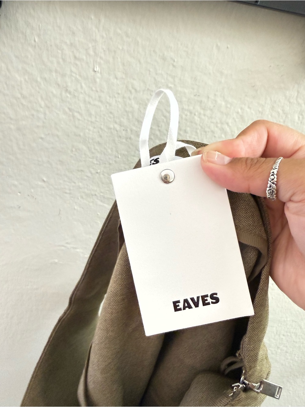 EAVES REVOLVE Decon One Shoulder Top Size S Olive Green Fall Corporate Cocktail - Picture 5 of 5